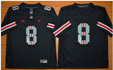 Ohio State Buckeyes #8 Championship Black Commemorative Stitched NCAA Jersey