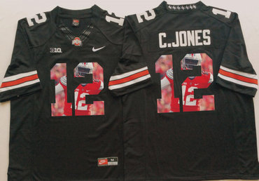 Ohio State Buckeyes 12 C.Jones Black Portrait Number College Jersey Ohio State Buckeyes 12 C.Jones Black Portrait Number College Jersey
