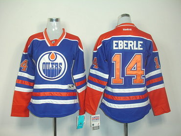 Oilers #14 Jordan Eberle Light Blue Women's Home Stitched NHL Jersey