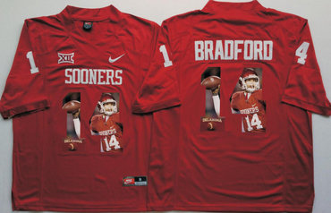 Oklahoma Sooners 14 Sam Bradford All Red Portrait Number College Jersey Oklahoma Sooners 14 Sam Bradford All Red Portrait Number College Jersey