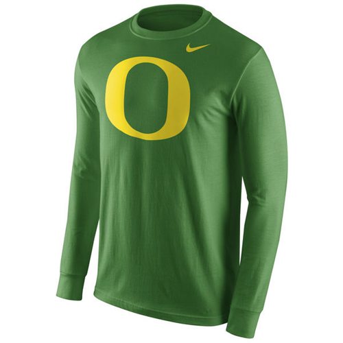 Oregon Ducks Cotton Logo Long Sleeves T-Shirt Green
