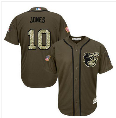 Orioles #10 Adam Jones Green Salute to Service Stitched MLB Jersey