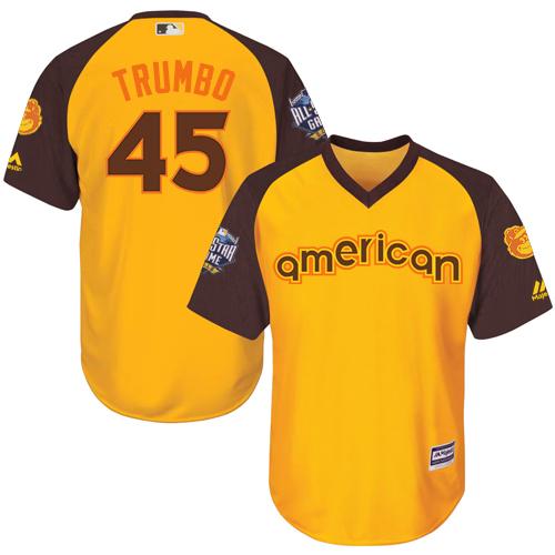 Orioles #45 Mark Trumbo Gold 2016 All-Star American League Stitched Youth MLB Jersey Orioles #45 Mark Trumbo Gold 2016 All-Star American League Stitched Youth MLB Jersey