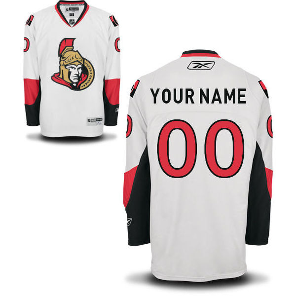 Ottawa Senators White Men's Premier Away Custom Reebok Jersey