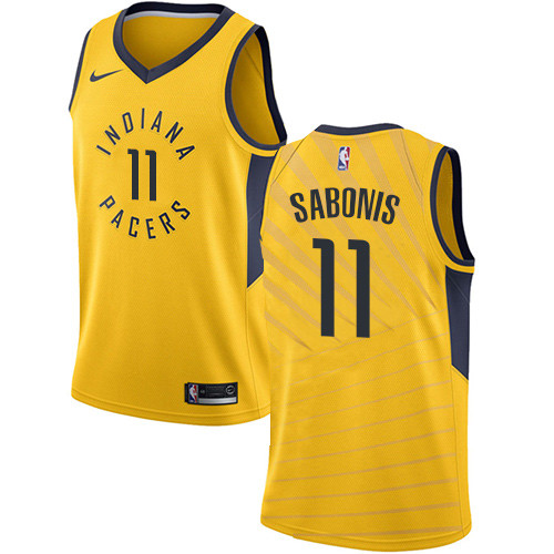 Pacers #11 Domantas Sabonis Gold Youth Basketball Swingman Statement Edition Jersey
