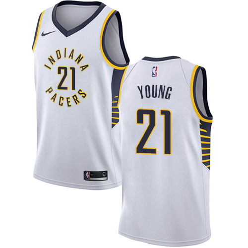 Pacers #21 Thaddeus Young White Women's Basketball Swingman Association Edition Jersey