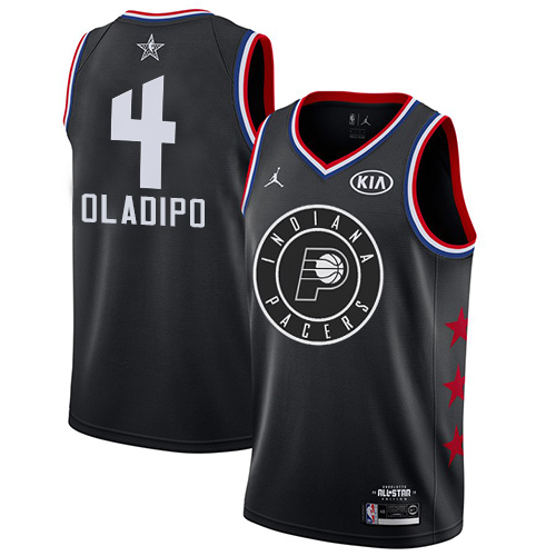 Pacers #4 Victor Oladipo Black Women's Basketball Jordan Swingman 2019 All-Star Game Jersey