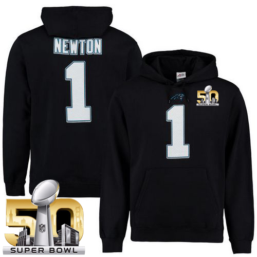 Panthers #1 Cam Newton Black Super Bowl 50 Majestic Eligible Receiver II Name & Number NFL Hoodie Panthers #1 Cam Newton Black Super Bowl 50 Majestic Eligible Receiver II Name & Number NFL Hoodie