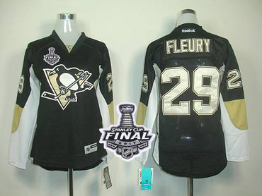 Penguins #29 Andre Fleury Black 2017 Stanley Cup Final Patch Women's Home Stitched NHL Jersey Penguins #29 Andre Fleury Black 2017 Stanley Cup Final Patch Women's Home Stitched NHL Jersey