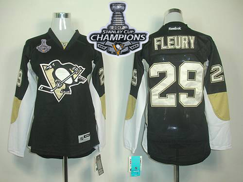 Penguins #29 Andre Fleury Black 2017 Stanley Cup Finals Champions Women's Home Stitched NHL Jersey Penguins #29 Andre Fleury Black 2017 Stanley Cup Finals Champions Women's Home Stitched NHL Jersey