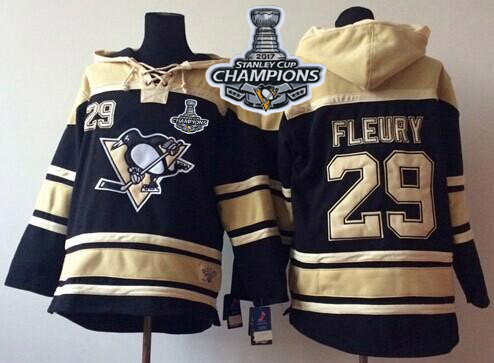 Penguins #29 Andre Fleury Black Sawyer Hooded Sweatshirt 2017 Stanley Cup Finals Champions Stitched NHL Jersey Penguins #29 Andre Fleury Black Sawyer Hooded Sweatshirt 2017 Stanley Cup Finals Champions Stitched NHL Jersey