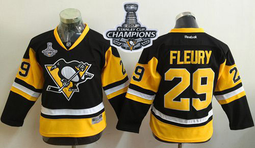 Penguins #29 Marc-Andre Fleury Black Alternate 2017 Stanley Cup Finals Champions Stitched Youth NHL Jersey Penguins #29 Marc-Andre Fleury Black Alternate 2017 Stanley Cup Finals Champions Stitched Youth NHL Jersey