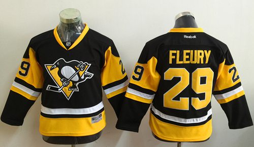 Penguins #29 Marc-Andre Fleury Black Alternate Stitched Youth NHL Jersey Penguins #29 Marc-Andre Fleury Black Alternate Stitched Youth NHL Jersey