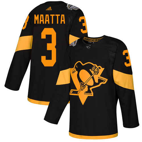 Penguins #3 Olli Maatta Black Authentic 2019 Stadium Series Women's Stitched Hockey Jersey