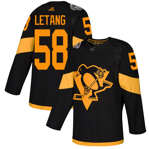 Penguins #58 Kris Letang Black Authentic 2019 Stadium Series Women's Stitched Hockey Jersey