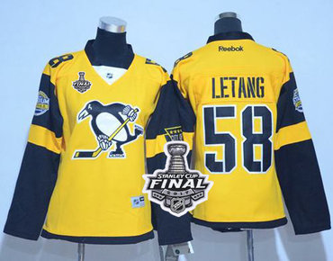 Penguins #58 Kris Letang Gold 2017 Stadium Series Stanley Cup Final Patch Women's Stitched NHL Jersey Penguins #58 Kris Letang Gold 2017 Stadium Series Stanley Cup Final Patch Women's Stitched NHL Jersey