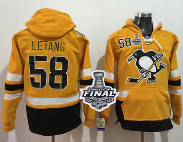 Penguins #58 Kris Letang Gold Sawyer Hooded Sweatshirt 2017 Stadium Series Stanley Cup Final Patch Stitched NHL Jersey Penguins #58 Kris Letang Gold Sawyer Hooded Sweatshirt 2017 Stadium Series Stanley Cup Final Patch Stitched NHL Jersey
