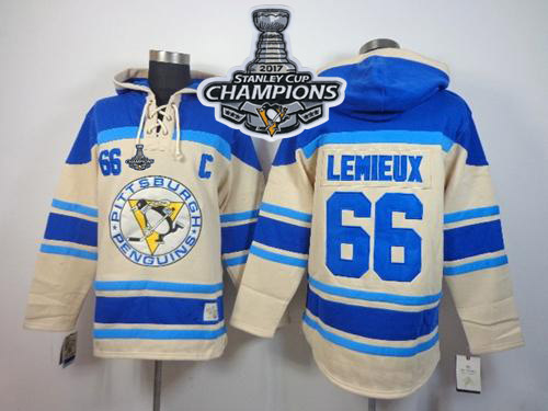 Penguins #66 Mario Lemieux Cream Sawyer Hooded Sweatshirt 2017 Stanley Cup Finals Champions Stitched NHL Jersey Penguins #66 Mario Lemieux Cream Sawyer Hooded Sweatshirt 2017 Stanley Cup Finals Champions Stitched NHL Jersey