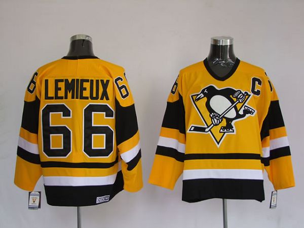 Youth Penguins #66 Mario Lemieux Stitched Yellow Mitchell&Ness NHL Jersey