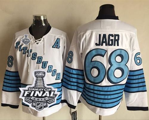 Penguins #68 Jaromir Jagr White Light Blue CCM Throwback 2016 Stanley Cup Final Patch Stitched NHL Jersey Penguins #68 Jaromir Jagr White Light Blue CCM Throwback 2016 Stanley Cup Final Patch Stitched NHL Jersey