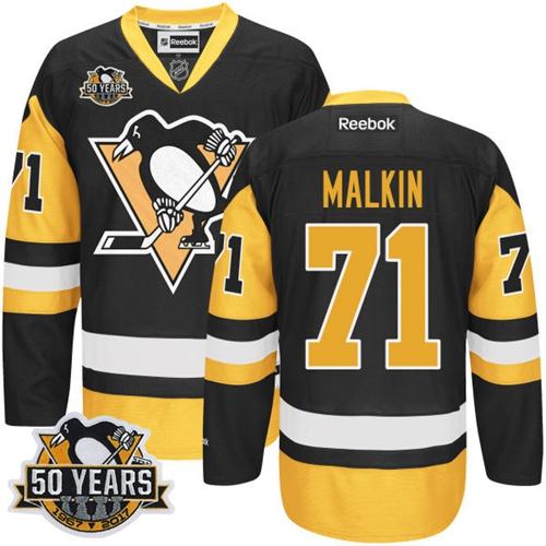Penguins #71 Evgeni Malkin Black Alternate 50th Anniversary Stitched Youth NHL Jersey Penguins #71 Evgeni Malkin Black Alternate 50th Anniversary Stitched Youth NHL Jersey