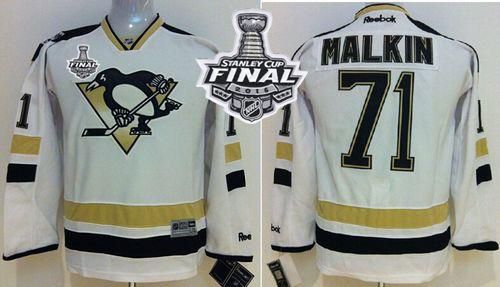 Penguins #71 Evgeni Malkin White 2014 Stadium Series 2016 Stanley Cup Final Patch Stitched Youth NHL Jersey