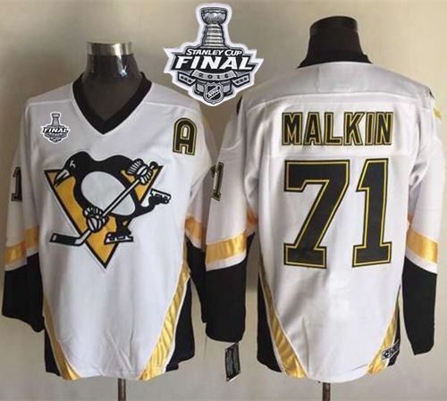 Penguins #71 Evgeni Malkin White CCM Throwback 2016 Stanley Cup Final Patch Stitched NHL Jersey Penguins #71 Evgeni Malkin White CCM Throwback 2016 Stanley Cup Final Patch Stitched NHL Jersey