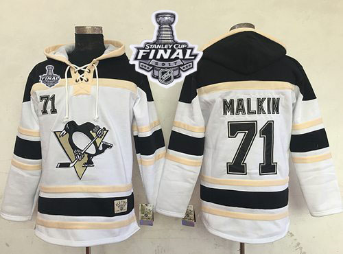 Penguins #71 Evgeni Malkin White Sawyer Hooded Sweatshirt 2017 Stanley Cup Final Patch Stitched NHL Jersey Penguins #71 Evgeni Malkin White Sawyer Hooded Sweatshirt 2017 Stanley Cup Final Patch Stitched NHL Jersey