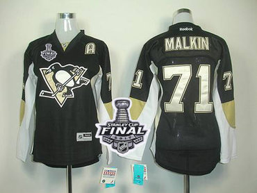 Penguins #71 Vgeni Malkin Black 2017 Stanley Cup Final Patch Women's Home Stitched NHL Jersey Penguins #71 Vgeni Malkin Black 2017 Stanley Cup Final Patch Women's Home Stitched NHL Jersey