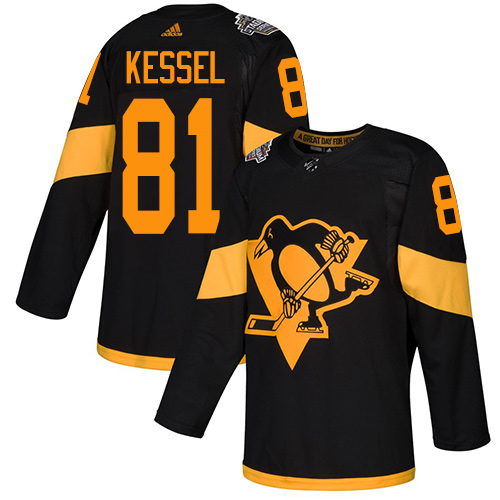 Penguins #81 Phil Kessel Black Authentic 2019 Stadium Series Stitched Youth Hockey Jersey