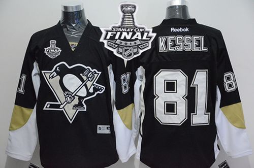 Penguins #81 Phil Kessel Black Home 2016 Stanley Cup Final Patch Stitched NHL Jersey