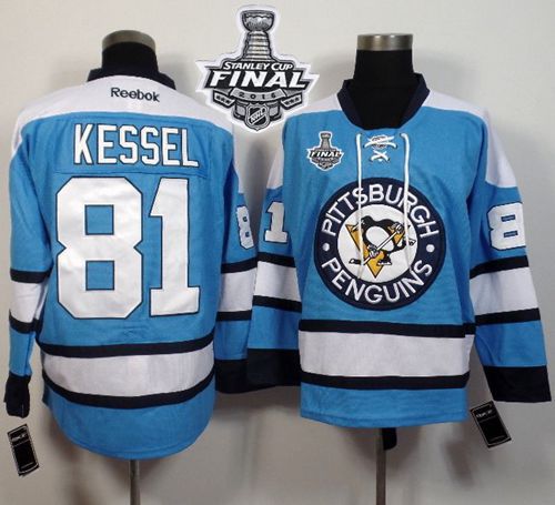 Penguins #81 Phil Kessel Light Blue Alternate 2016 Stanley Cup Final Patch Stitched NHL Jersey
