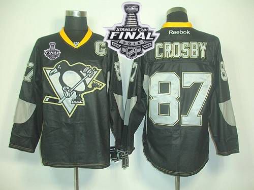 Penguins #87 Sidney Crosby Black Ice 2016 Stanley Cup Final Patch Stitched NHL Jersey Penguins #87 Sidney Crosby Black Ice 2016 Stanley Cup Final Patch Stitched NHL Jersey