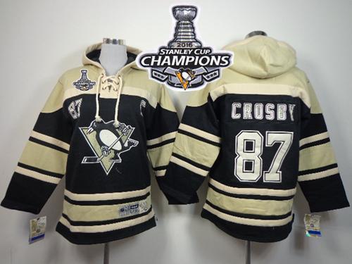 Penguins #87 Sidney Crosby Black Sawyer Hooded Sweatshirt 2016 Stanley Cup Champions Stitched Youth NHL Jersey Penguins #87 Sidney Crosby Black Sawyer Hooded Sweatshirt 2016 Stanley Cup Champions Stitched Youth NHL Jersey
