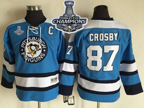 Penguins #87 Sidney Crosby Blue CCM Throwback 2017 Stanley Cup Finals Champions Stitched Youth NHL Jersey Penguins #87 Sidney Crosby Blue CCM Throwback 2017 Stanley Cup Finals Champions Stitched Youth NHL Jersey