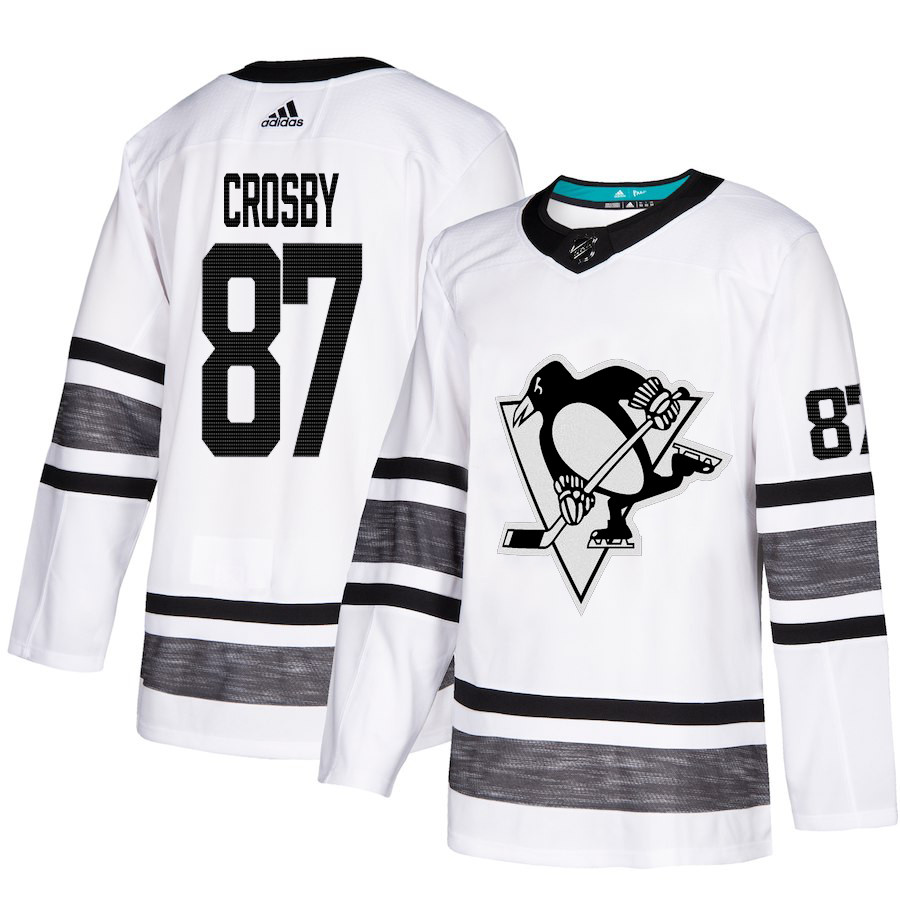 Penguins #87 Sidney Crosby White Authentic 2019 All-Star Stitched Youth Hockey Jersey