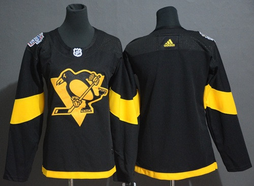 Penguins Blank Black Authentic 2019 Stadium Series Women's Stitched Hockey Jersey