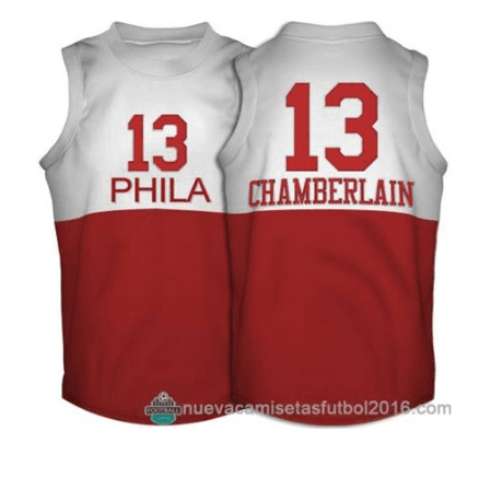 Philadelphia 76ers #13 Chamberlain White Red Nike Throwback Stitched NBA Jersey