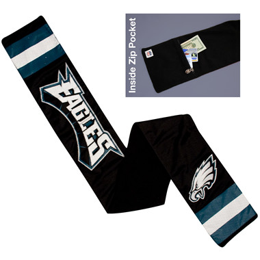 Philadelphia Eagless Black Metallic Thread Game Scarf -16