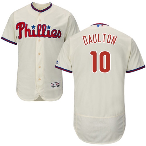 Phillies #10 Darren Daulton Cream Flexbase Authentic Collection Stitched MLB Jersey Phillies #10 Darren Daulton Cream Flexbase Authentic Collection Stitched MLB Jersey