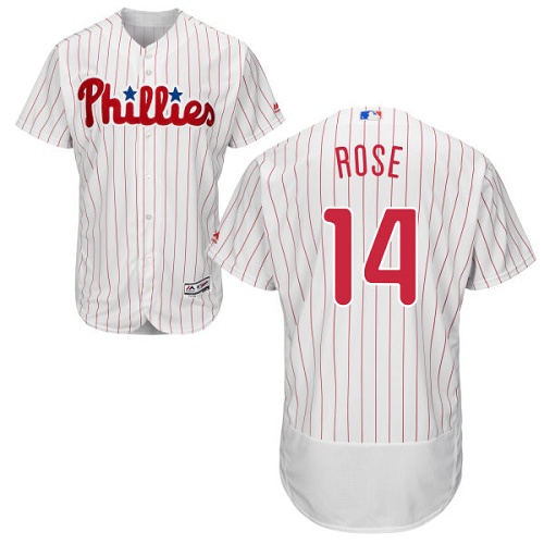 Phillies #14 Pete Rose White(Red Strip) Flexbase Authentic Collection Stitched MLB Jersey Phillies #14 Pete Rose White(Red Strip) Flexbase Authentic Collection Stitched MLB Jersey