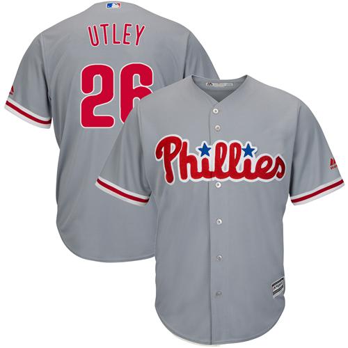 Phillies #26 Chase Utley Grey Stitched Youth MLB Jersey Phillies #26 Chase Utley Grey Stitched Youth MLB Jersey