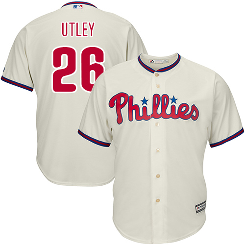 Phillies #26 Chase Utley Stitched Cream Youth MLB Jersey Phillies #26 Chase Utley Stitched Cream Youth MLB Jersey
