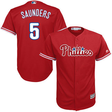 Phillies #5 Michael Saunders Red Cool Base Stitched Youth MLB Jersey Phillies #5 Michael Saunders Red Cool Base Stitched Youth MLB Jersey