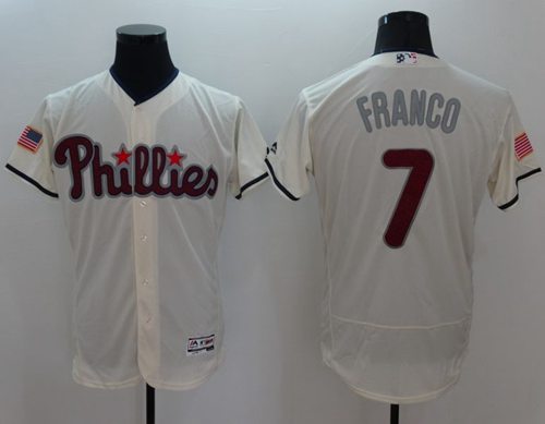 Phillies #7 Maikel Franco Cream Fashion Stars & Stripes Flexbase Authentic Stitched MLB Jersey Phillies #7 Maikel Franco Cream Fashion Stars & Stripes Flexbase Authentic Stitched MLB Jersey