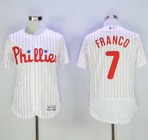 Phillies #7 Maikel Franco White(Red Strip) Flexbase Authentic Collection Stitched MLB Jersey Phillies #7 Maikel Franco White(Red Strip) Flexbase Authentic Collection Stitched MLB Jersey