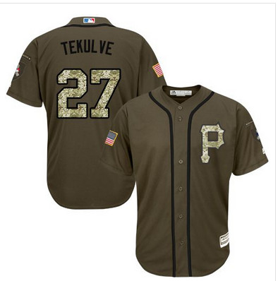 Pirates #27 Kent Tekulve Green Salute to Service Stitched MLB Jersey