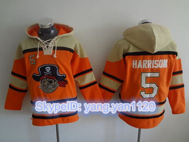 Pirates #5 Josh Harrison Orange Sawyer Hooded Sweatshirt MLB Hoodie