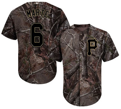 Pirates #6 Starling Marte Camo Realtree Collection Cool Base Stitched Youth Baseball Jersey
