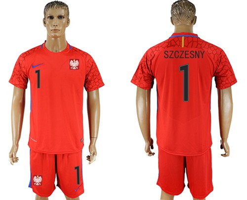 Poland #1 Szczesny Red Goalkeeper Soccer Country Jersey Poland #1 Szczesny Red Goalkeeper Soccer Country Jersey